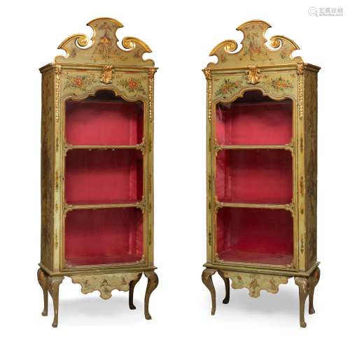 Pair of showcases; Andalusia, mid-eighteenth century. Lacque...