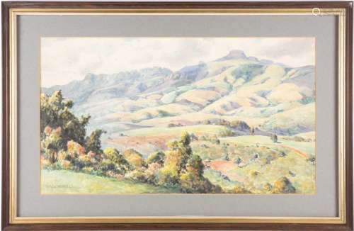 Mabel Withers (1870-1956), a mountainous landscape, watercol...