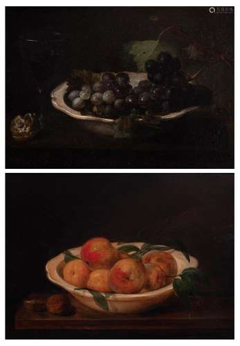 Spanish School, XVII century. "Still life with peaches&...