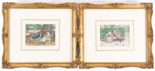 Frank Dadd ROI (1851-1929), a pair of miniature watercolours...