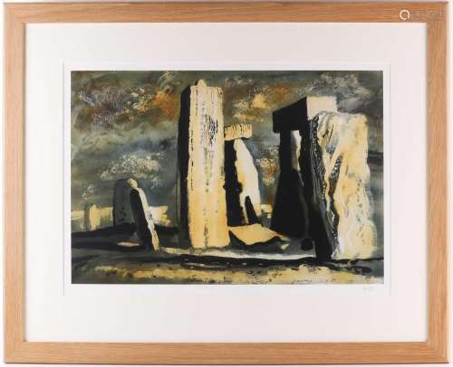 † John Piper (1903-1992), 'From Photo by EP, Stonehenge...