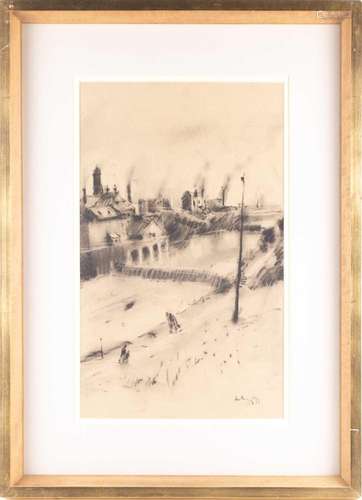 † Harold Riley (b.1934) British, ‘View of the Irwell at Adel...