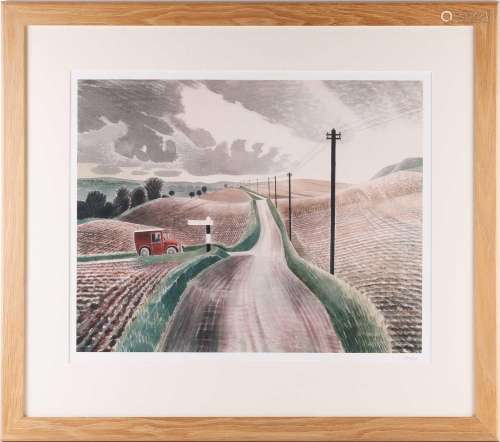 Eric Ravilious (1903-1942), 'Wiltshire Landscape',...
