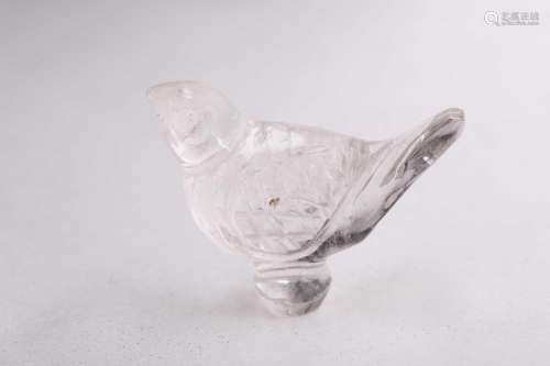 An Indo Persian rock crystal figure of a bird, 3.6cm