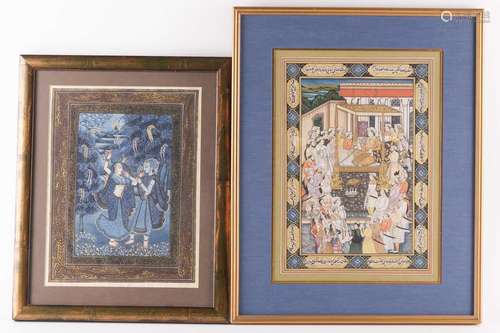 Indian school, a court scene, watercolour, ink and gouache w...