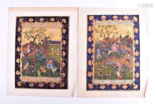 Indo/Persian school, 20th century, a pair of illuminated boo...