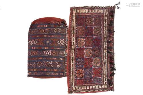 A 20th century tribal bedding bag and one other. 146 cm x 80...