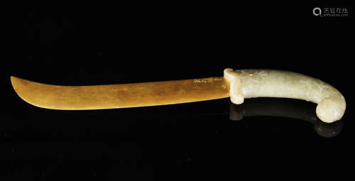 Gilt Jade Knife