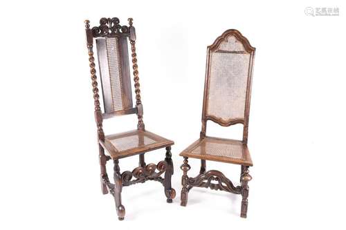 A Charles II walnut Daniel Marrot type side chair with arche...