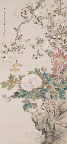 Chinese Bird-and-Flower Painting by Yan Bolong