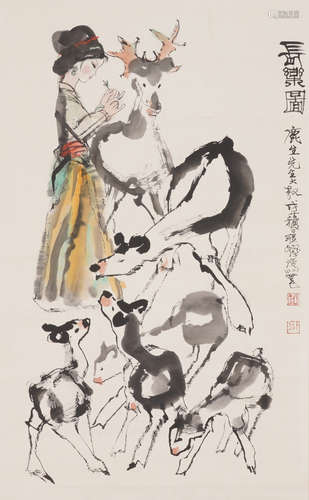 Chinese Figure Painting by Cheng Shifa