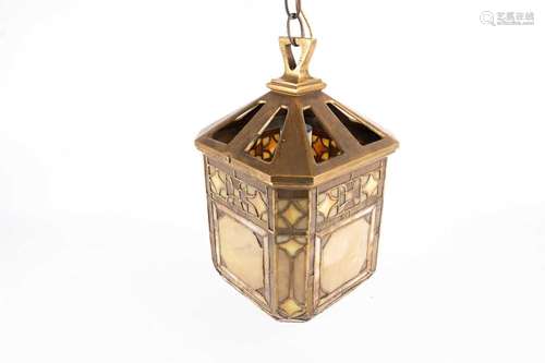 An early to mid-20th century brass ceiling lampshade, Art No...