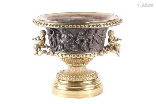 A large and impressive Warwick style bronze vase/jardiniere,...