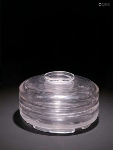 A Chinese Carved Rock Crystal Lidded Container