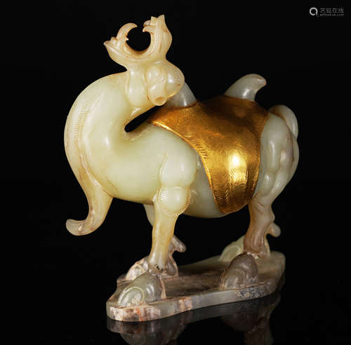 Gilt Jade Camel Figure