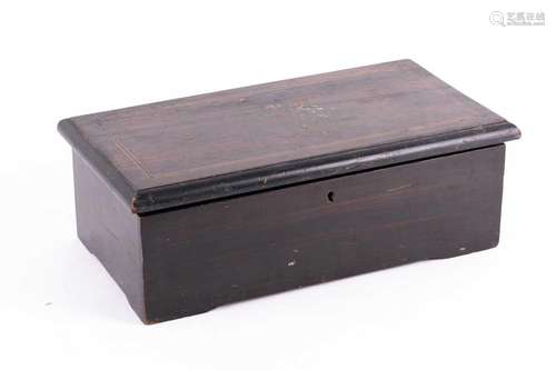 A late 19th century Swiss rosewood and inlaid music box, pla...