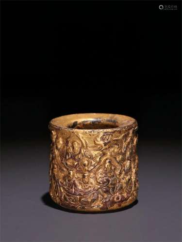 A Chinese Gilt Bronze Thumb Ring