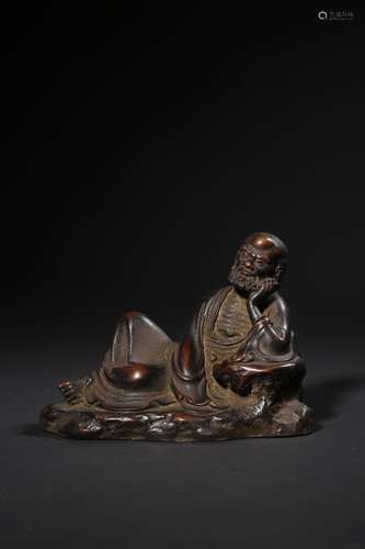 A BRONZE FIGURE OF DAMO.QING PERIOD