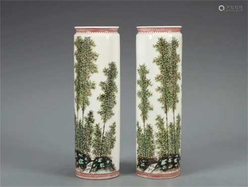 Pair of Chinese Porcelain Hat Holder