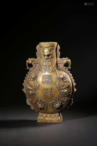 A BRONZE MOONFLASK.QIANLONG PERIOD