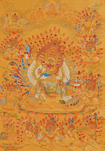 Tibetan Thangka of Panjarnatha Mahakala