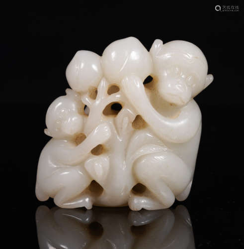 Ming Dynasty Nephrite Twin Monkeys