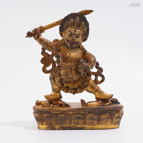 Gilt Bronze Figure of Mahakala