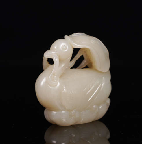 Qing Dynasty Nephrite Duck