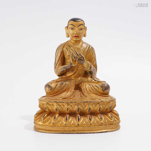 Gilt Bronze Figure of Guru