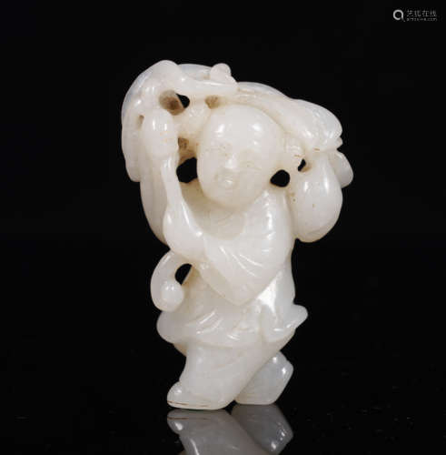 Qing Dynasty Nephrite Boy Figure