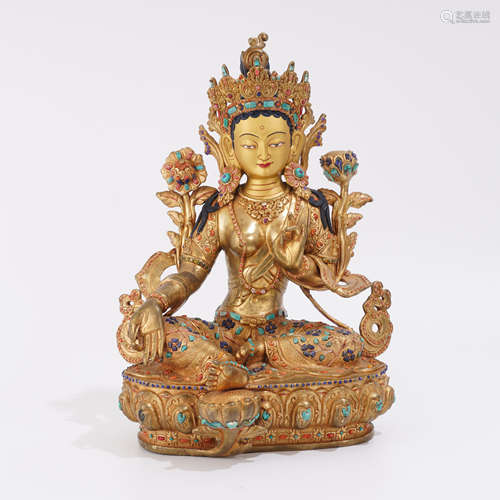 Gilt-Bronze Figure of Green Tara