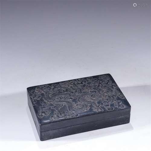 A Chinese Dragon Patterned Inkstone