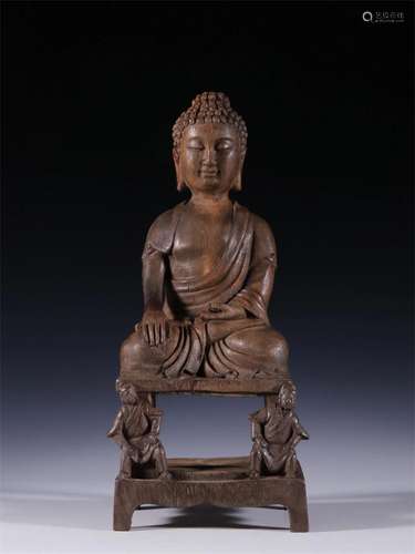 A Chinese Carved Agarwood Buddha Statue