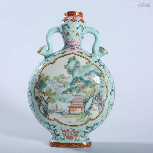 A FAMILLE-ROSE MOONFLASK.QIANLONG PERIOD
