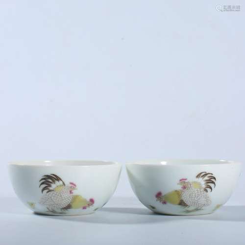 A PAIR OF FAMILLE-ROSE CUPS.YONGZHENG PERIOD