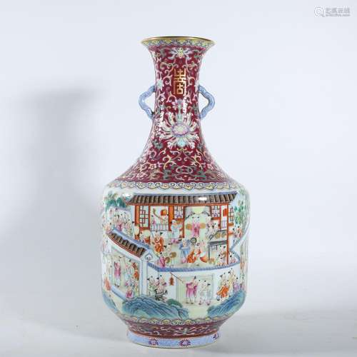 A FAMILLE-ROSE VASE.QIANLONG PERIOD