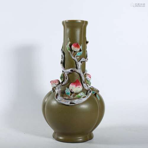 A TEADUST-GLAZED VASE.QIANLONG PEROD