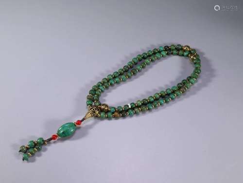 TURQUOISE CARVING BEAD BRACELET