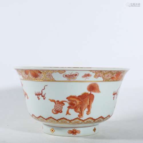 A COPPER-RED BOWL.QING PERIOD