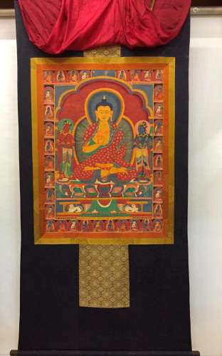 A THANGKA OF BUDDHA.QING PERIOD