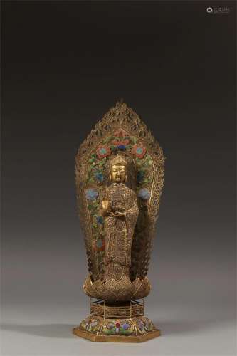 A Chinese Gilt Silver Buddha Statue