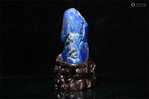 A Chinese Carved Lapis Decoration