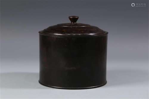 A Chinese Zitan Wood Lidded Jar