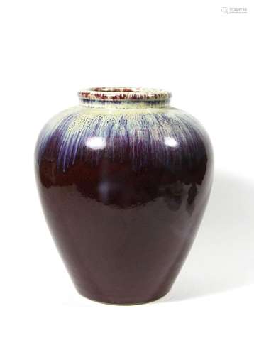 FAMBE GLAZED PORCELAIN JAR