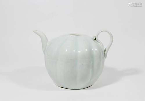 HUTIAN KILN MELON-RIDGED TEAPOT