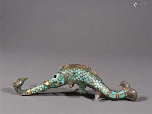 A Chinese Carved Turquoise Belt Hook