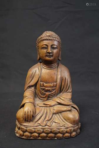 STONE FIGURINE OF AMITABHA BUDDHA