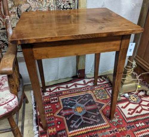 A French pine and oak side table, width 60cm, depth 50cm, he...