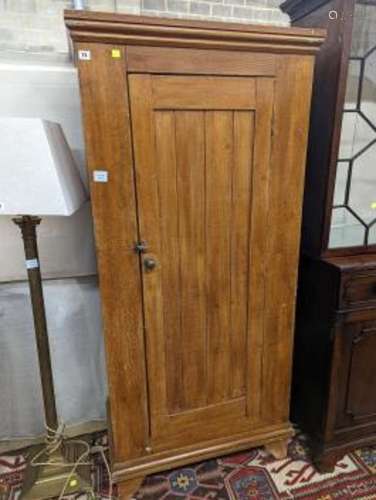 A Victorian painted grain pine hall cupboard, width 84cm, de...