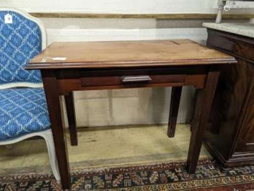 A rectangular mahogany side table with frieze drawer, width ...